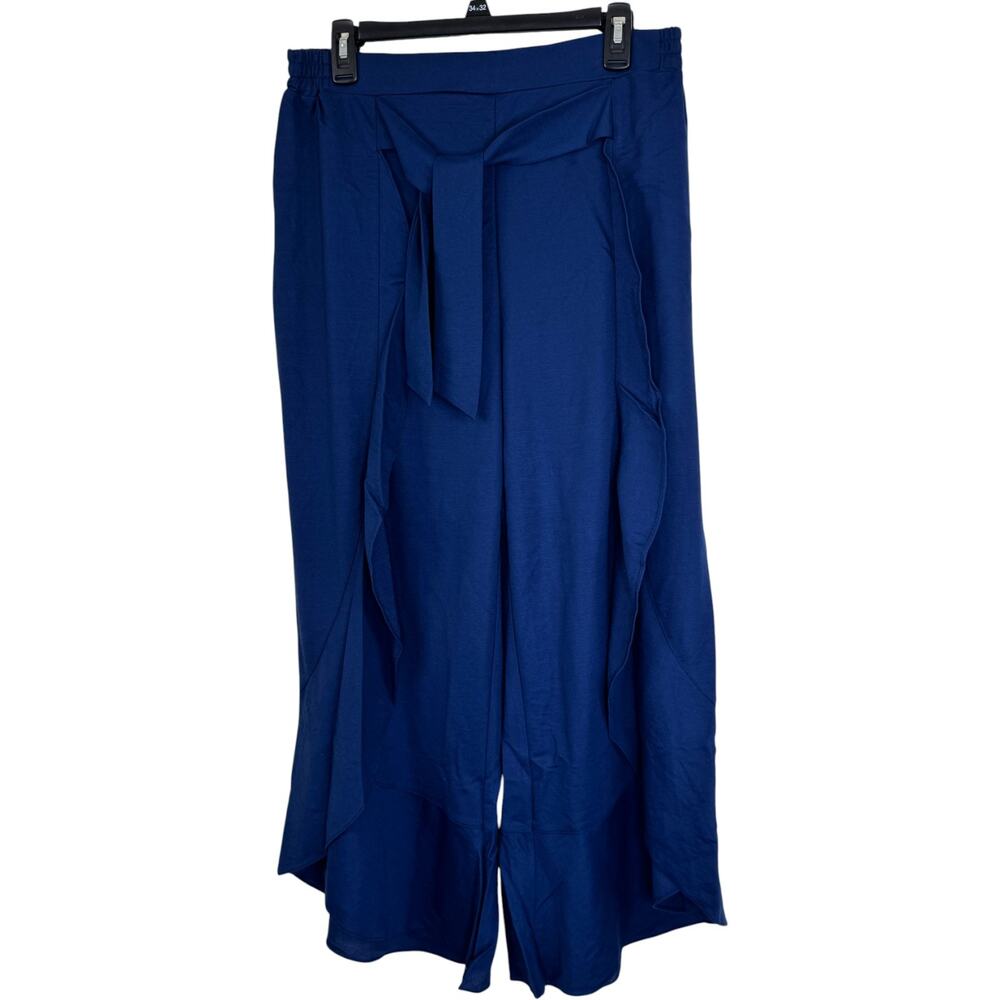 Truth + Style Regular Flounced Stretch Woven Pants‎ Navy 2X NWOT Ruffle